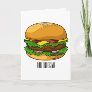 Hamburger cartoon illustration  card