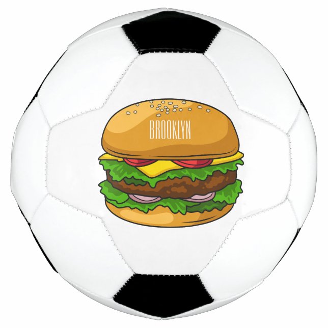 Hamburger cartoon illustration football (Front)
