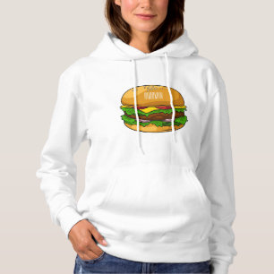 Hamburger cartoon illustration hoodie