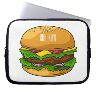 Hamburger cartoon illustration laptop sleeve
