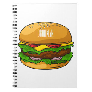 Hamburger cartoon illustration notebook