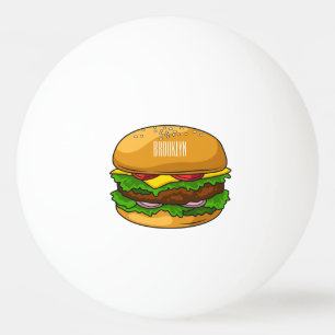 Hamburger cartoon illustration ping pong ball