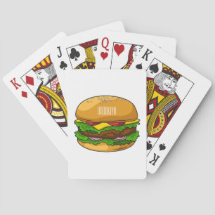 Hamburger cartoon illustration playing cards