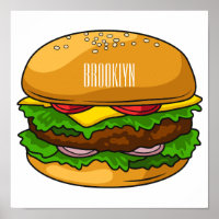 Hamburger cartoon illustration
