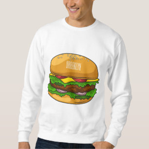Hamburger cartoon illustration sweatshirt