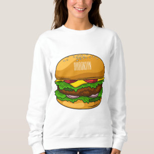 Hamburger cartoon illustration sweatshirt