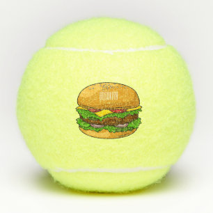 Hamburger cartoon illustration tennis balls
