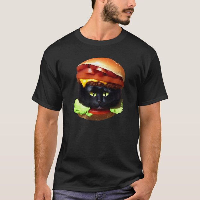 Hamburger Cat  Burger & Cat  Hilarious  Idea T-Shirt (Front)