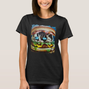 Hamburger Cat Catburger Burger & Cat Hybrid Art T-Shirt