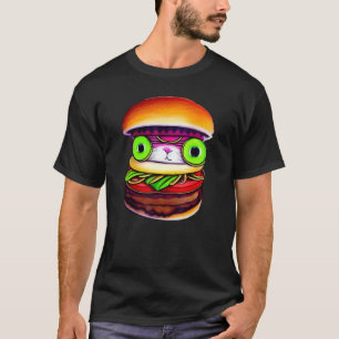 Hamburger Cat Catburger Burger & Cat Lover Hybrid T-Shirt