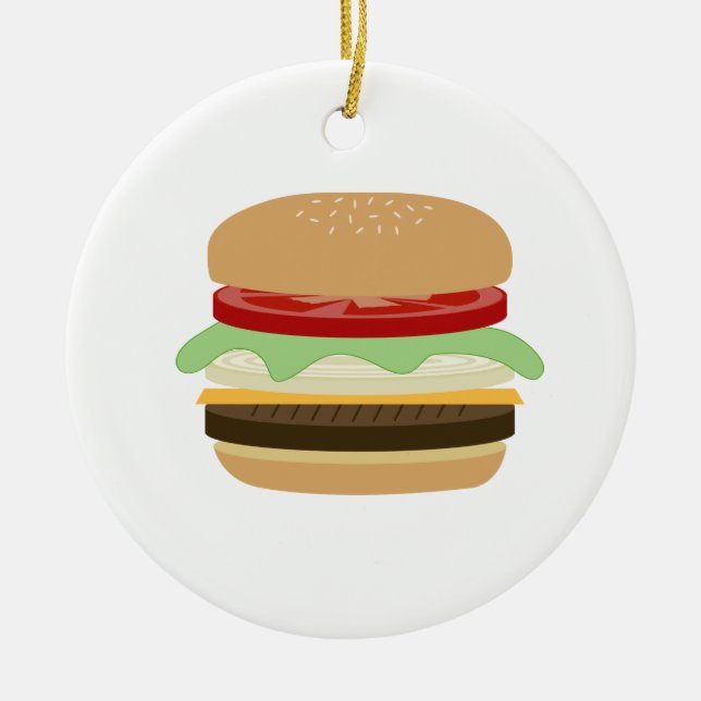 Hamburger Ceramic Tree Decoration (Front)