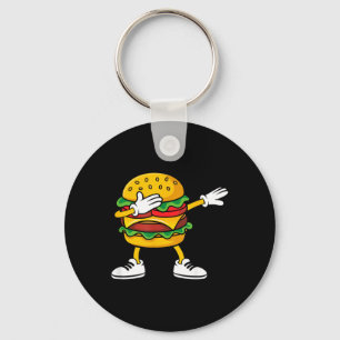 Hamburger Cheese Bbq Lovers Funny Dabbing Burger Key Ring
