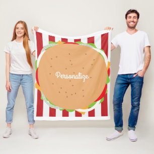 Hamburger cheeseburger cute cafe fleece blanket