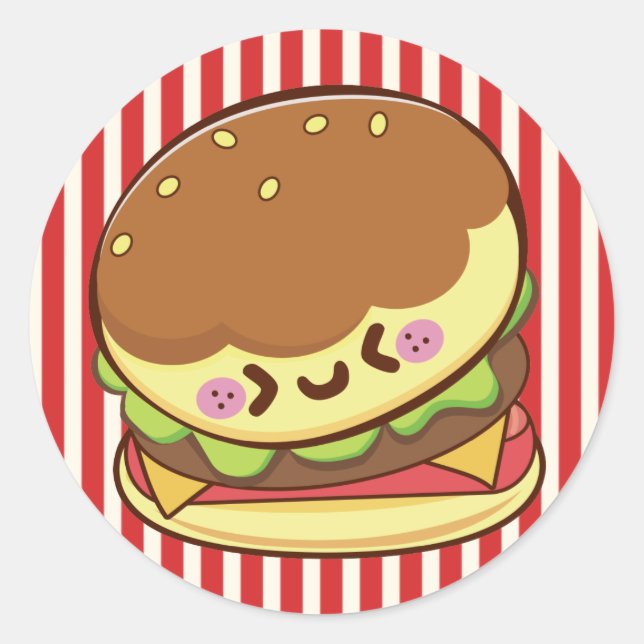 Hamburger Classic Round Sticker (Front)