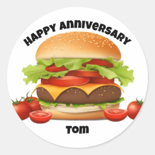 Hamburger Classic Round Sticker