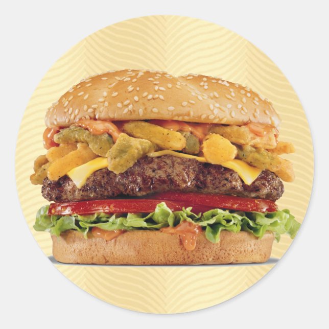 Hamburger Classic Round Sticker (Front)