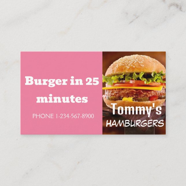 Hamburger Delivery Discount Sale Offer Business  Business Card (Front)