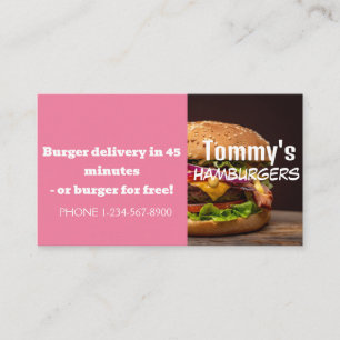 Hamburger Delivery Discount Sale Offer Business Card