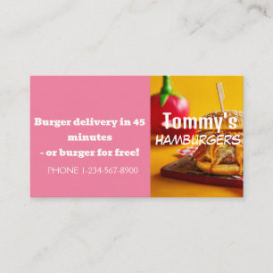 Hamburger Delivery Discount Sale Offer Business Card