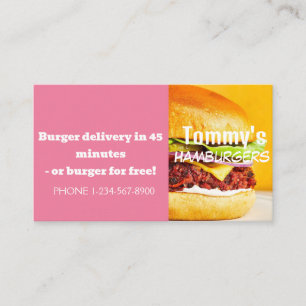 Hamburger Delivery Discount Sale Offer Business Card