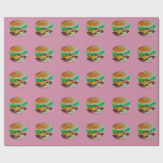 hamburger design, original painting wrapping paper