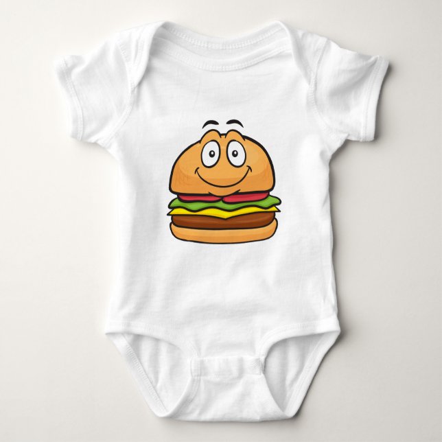 Hamburger Emoji Baby Bodysuit (Front)