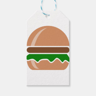 Hamburger fast food a sandwich gift tags