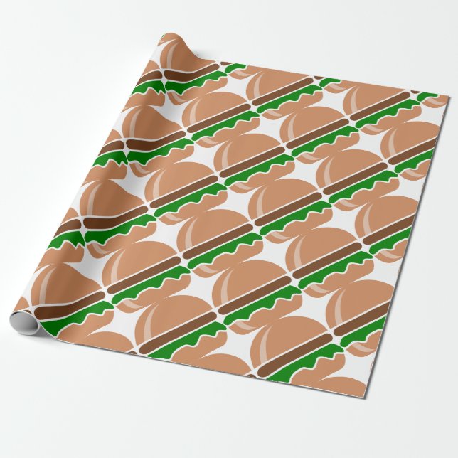 hamburger fast food a sandwich wrapping paper (Unrolled)