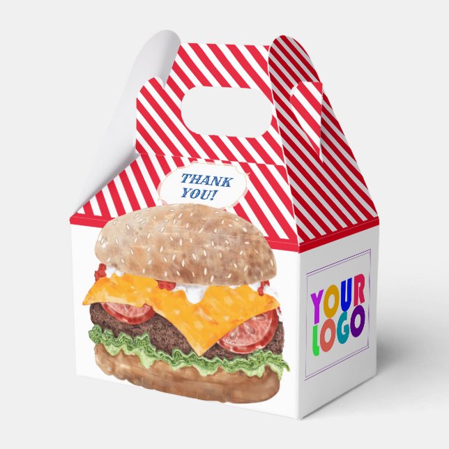 Hamburger Fast Food BBQ Diner Favour Box (Front Side)