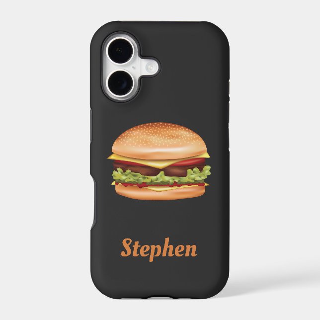 Hamburger Fast Food Illustration With Custom Name (Back)