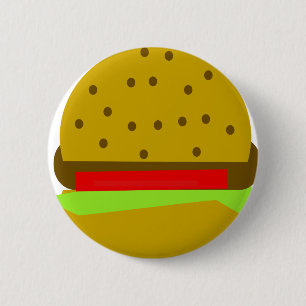 Hamburger food fast food burger 6 cm round badge