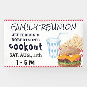 Hamburger Fries Fast Food Family Reunion Banner