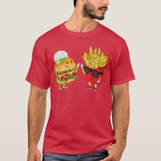 Hamburger Fries High Five Cool Fun Combo Snacks Fu T-Shirt