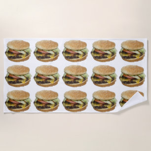HAMBURGER FUNNY FOODIE Beach Towel