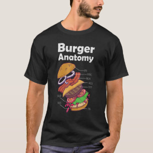 Hamburger Graphic Food Burger Anatomy Cheeseburge T-Shirt