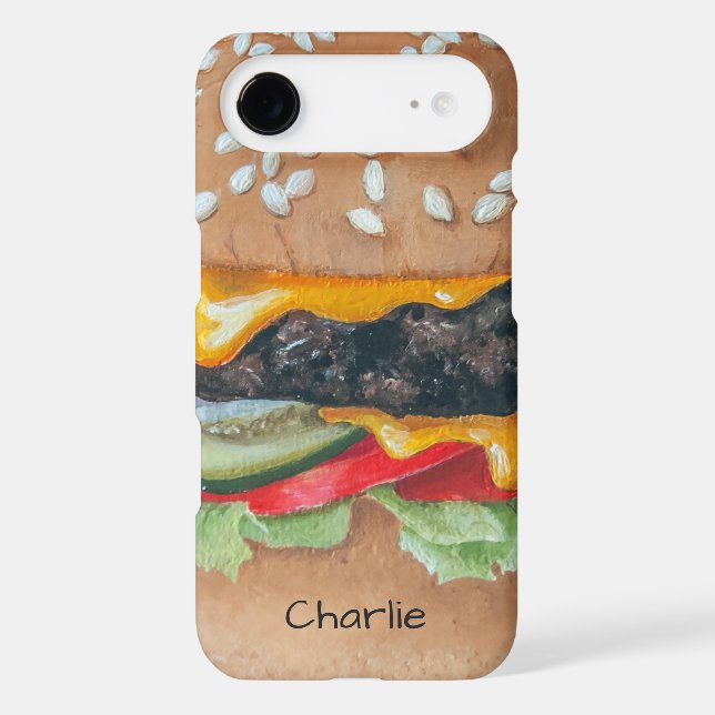 Hamburger Illustration custom name phone cases (Back)