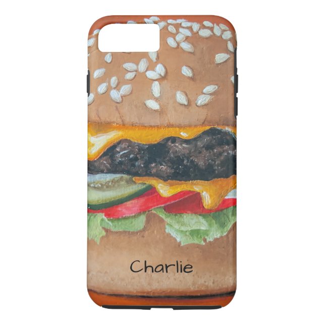 Hamburger Illustration custom name phone cases (Back)