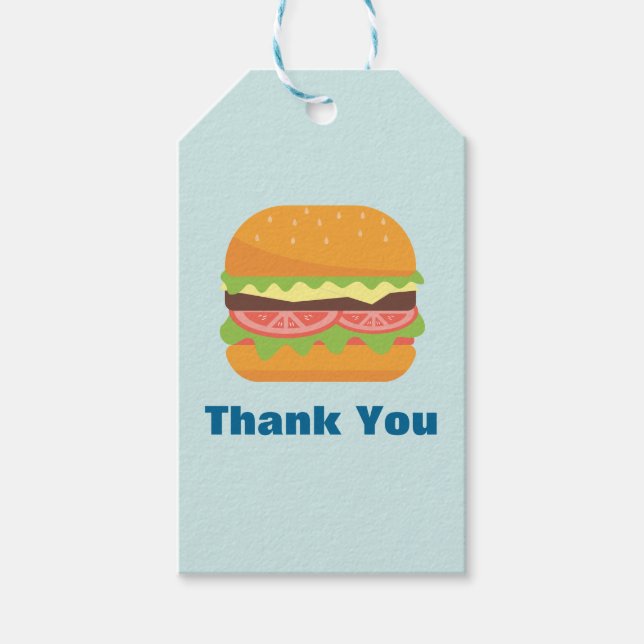Hamburger Illustration Thank You Gift Tags (Front)