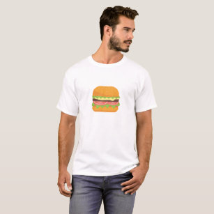 Hamburger Illustration with Tomato and Lettuce T-Shirt