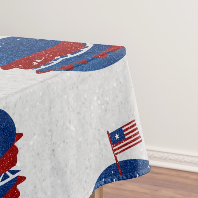 Hamburger July 4th Glitter Tablecloth (In Situ)