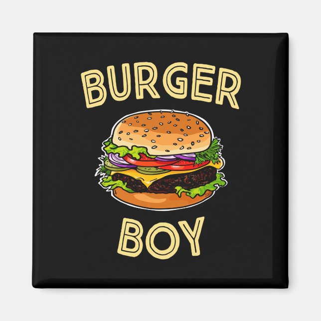 Hamburger lover burger boy performance  magnet (Front)