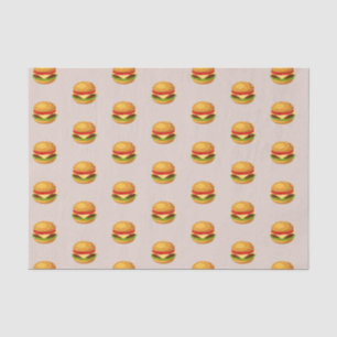 Hamburger Lover Cheeseburger Cute Tiled Pattern Tissue Paper