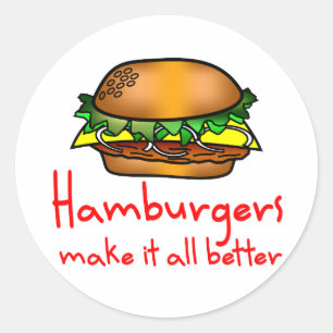 Hamburger Lover Classic Round Sticker