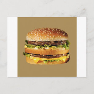 hamburger on tan postcard