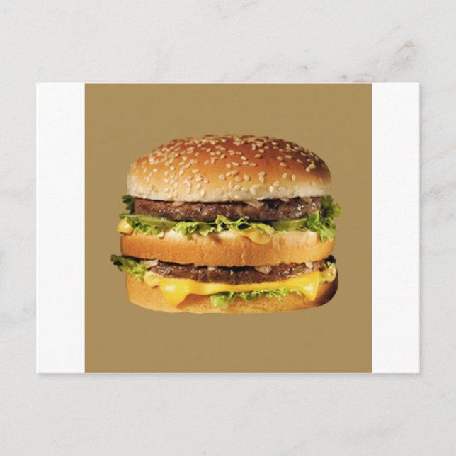 hamburger on tan postcard (Front)