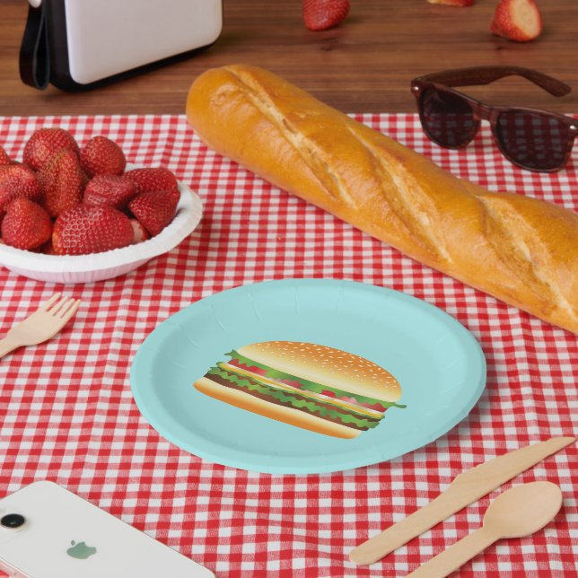 Hamburger Paper Plate (Picnic)