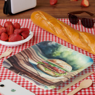 Hamburger Paper Plate