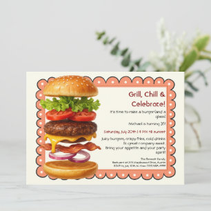 Hamburger Party Fun Burger Celebration Invitation