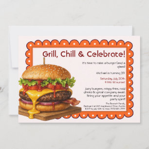 Hamburger Party   Fun Burger Celebration Invitation