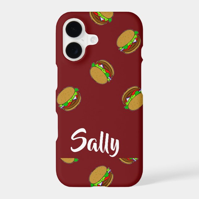 Hamburger pattern on maroon (Back)